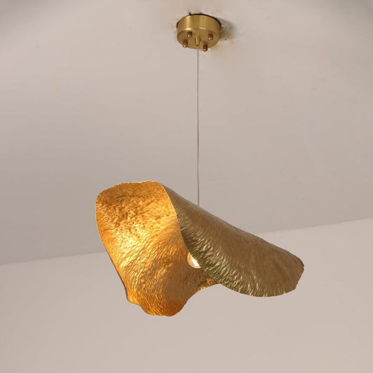Hammered Brass Statement Pendant Light