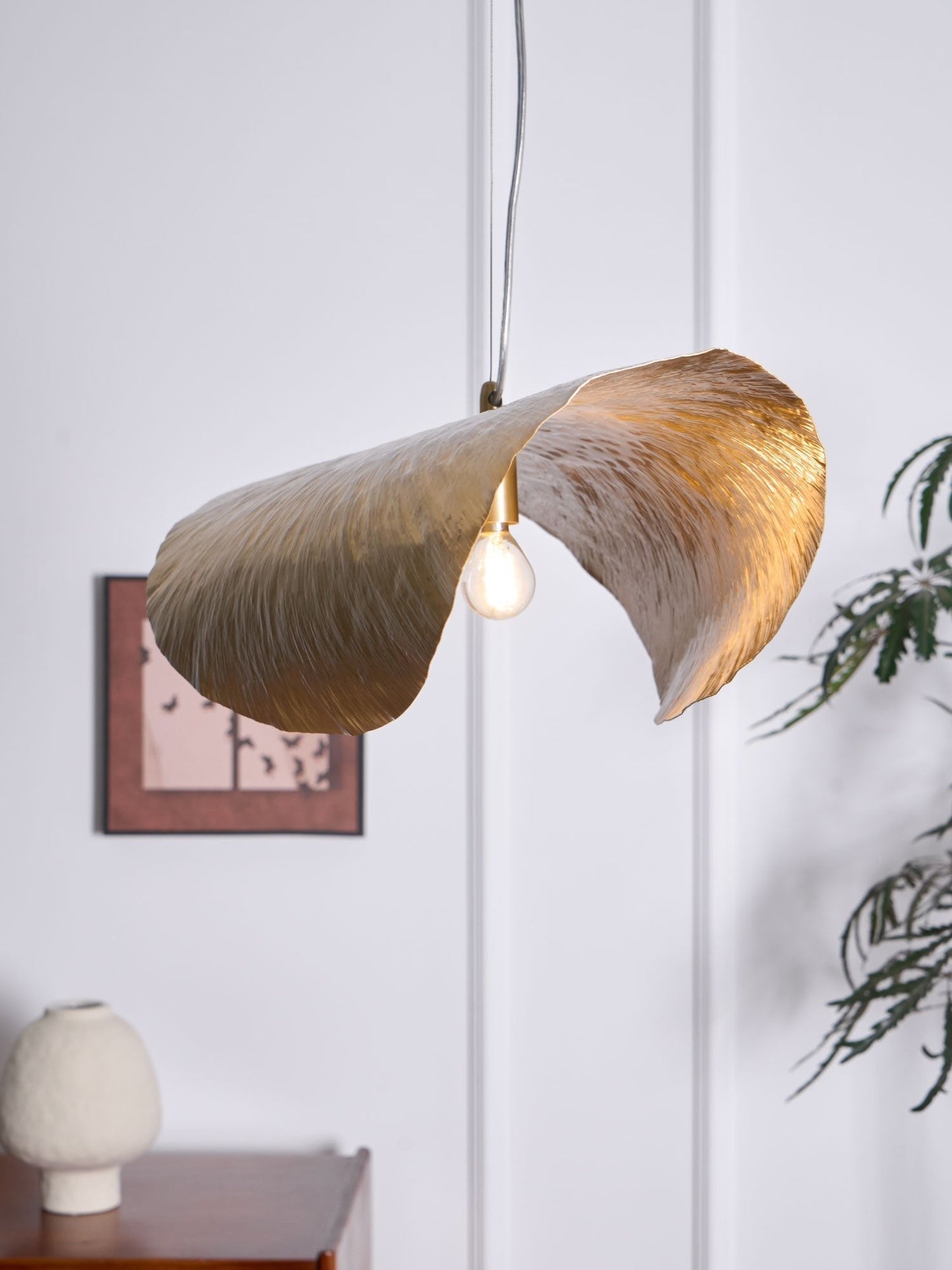 Hammered Brass Statement Pendant Light