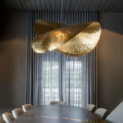 Hammered Brass Statement Pendant Light