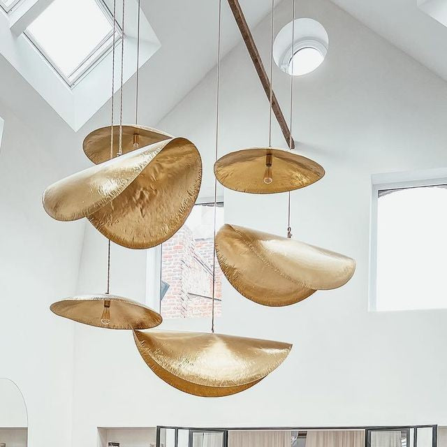 Hammered Brass Statement Pendant Light