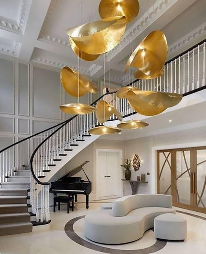 Hammered Brass Statement Pendant Light