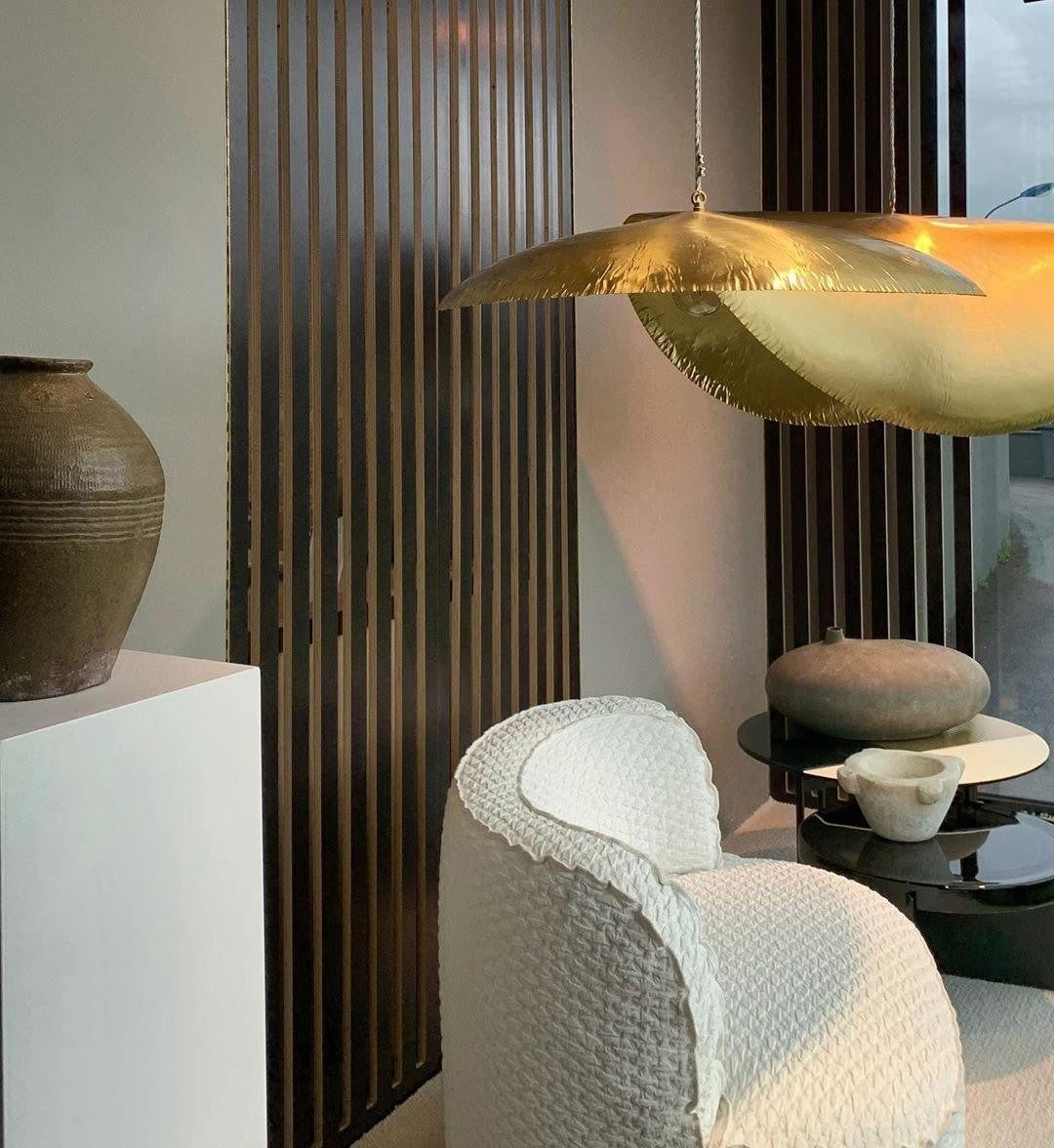 Hammered Brass Statement Pendant Light