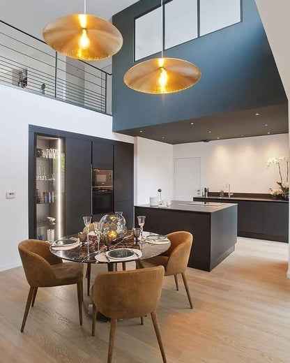 Hammered Brass Statement Pendant Light