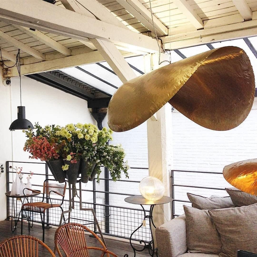 Hammered Brass Statement Pendant Light