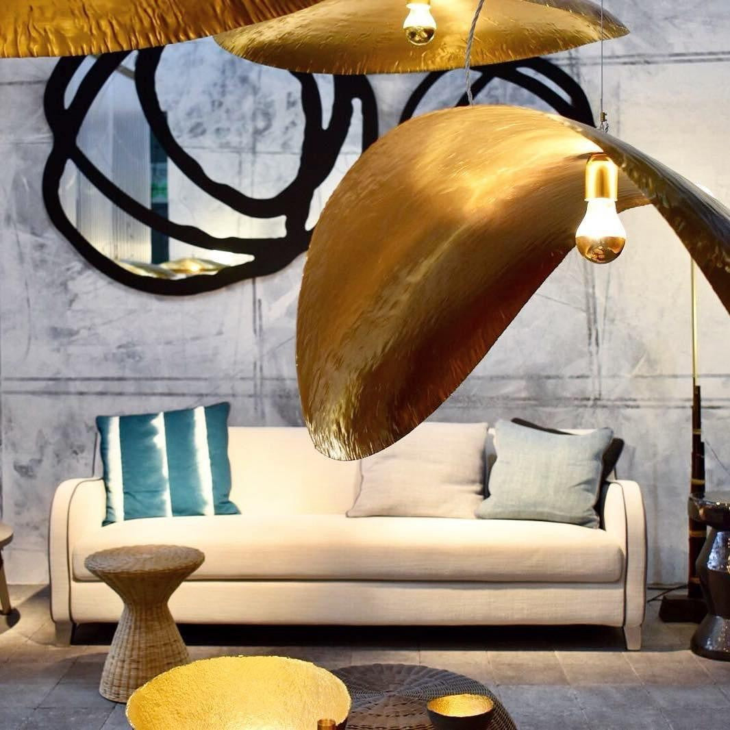 Hammered Brass Statement Pendant Light