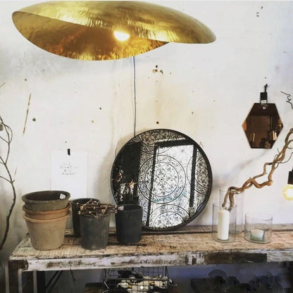 Hammered Brass Statement Pendant Light