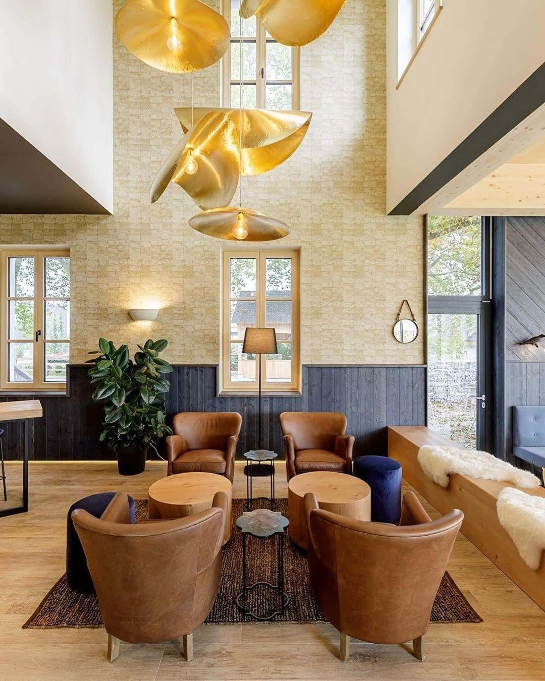 Hammered Brass Statement Pendant Light