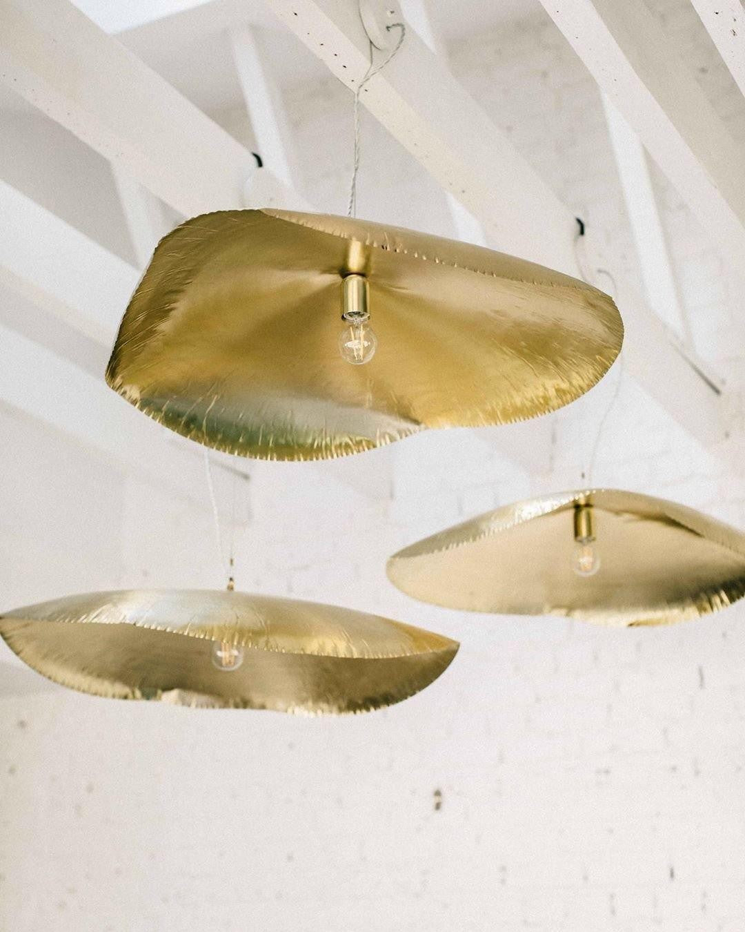 Hammered Brass Statement Pendant Light