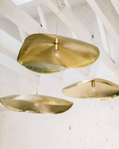 Hammered Brass Statement Pendant Light
