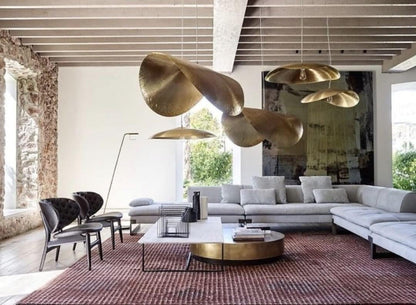 Hammered Brass Statement Pendant Light