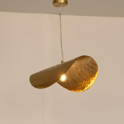 Hammered Brass Statement Pendant Light