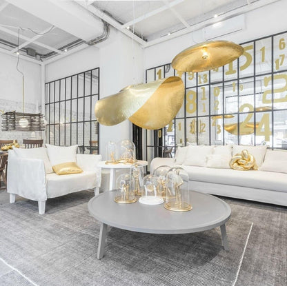 Hammered Brass Statement Pendant Light