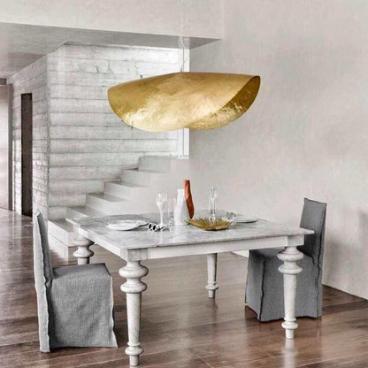 Hammered Brass Statement Pendant Light