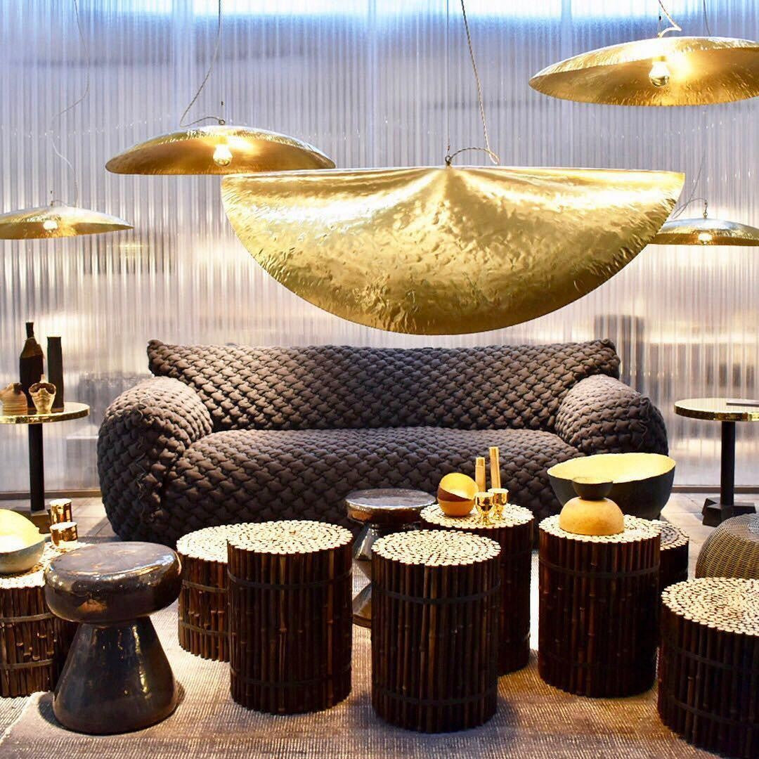 Hammered Brass Statement Pendant Light