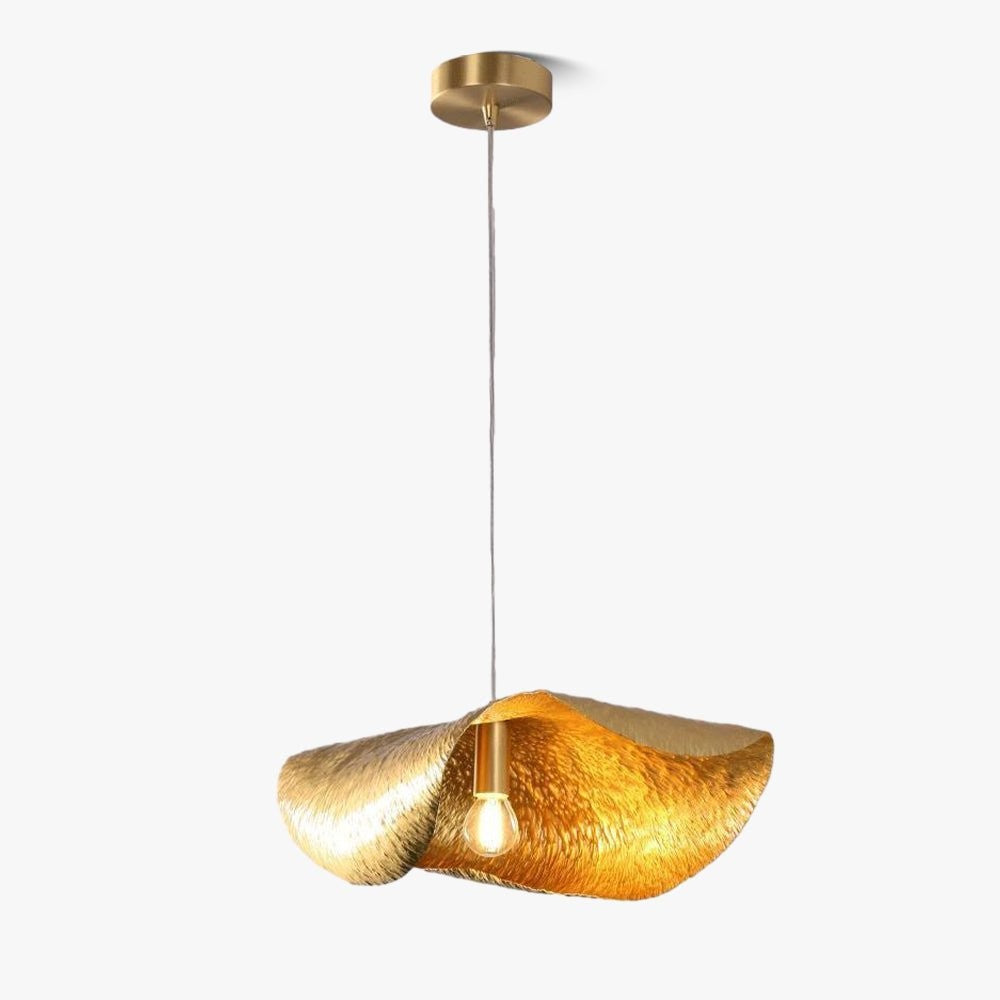Hammered Brass Statement Pendant Light