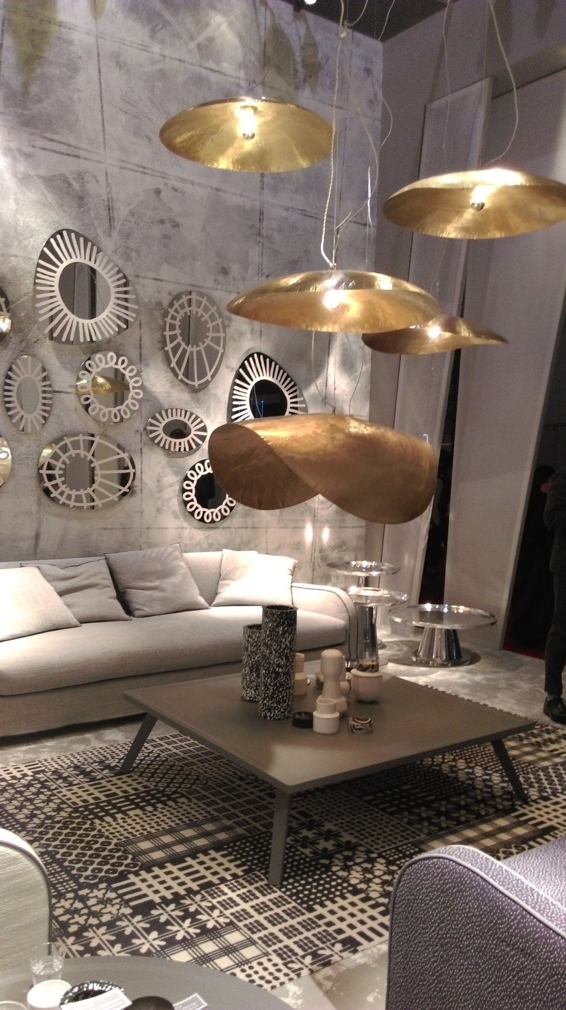 Hammered Brass Statement Pendant Light