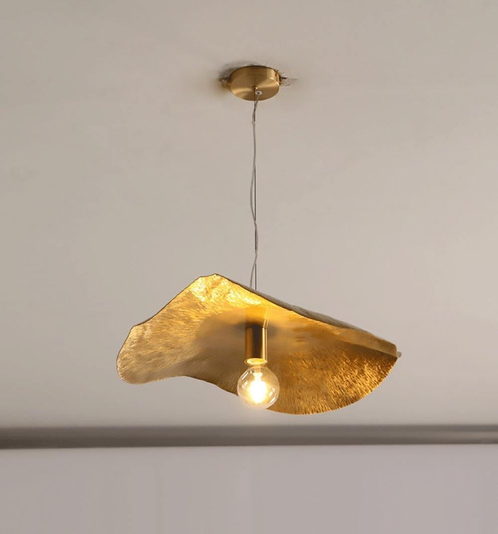 Hammered Brass Statement Pendant Light