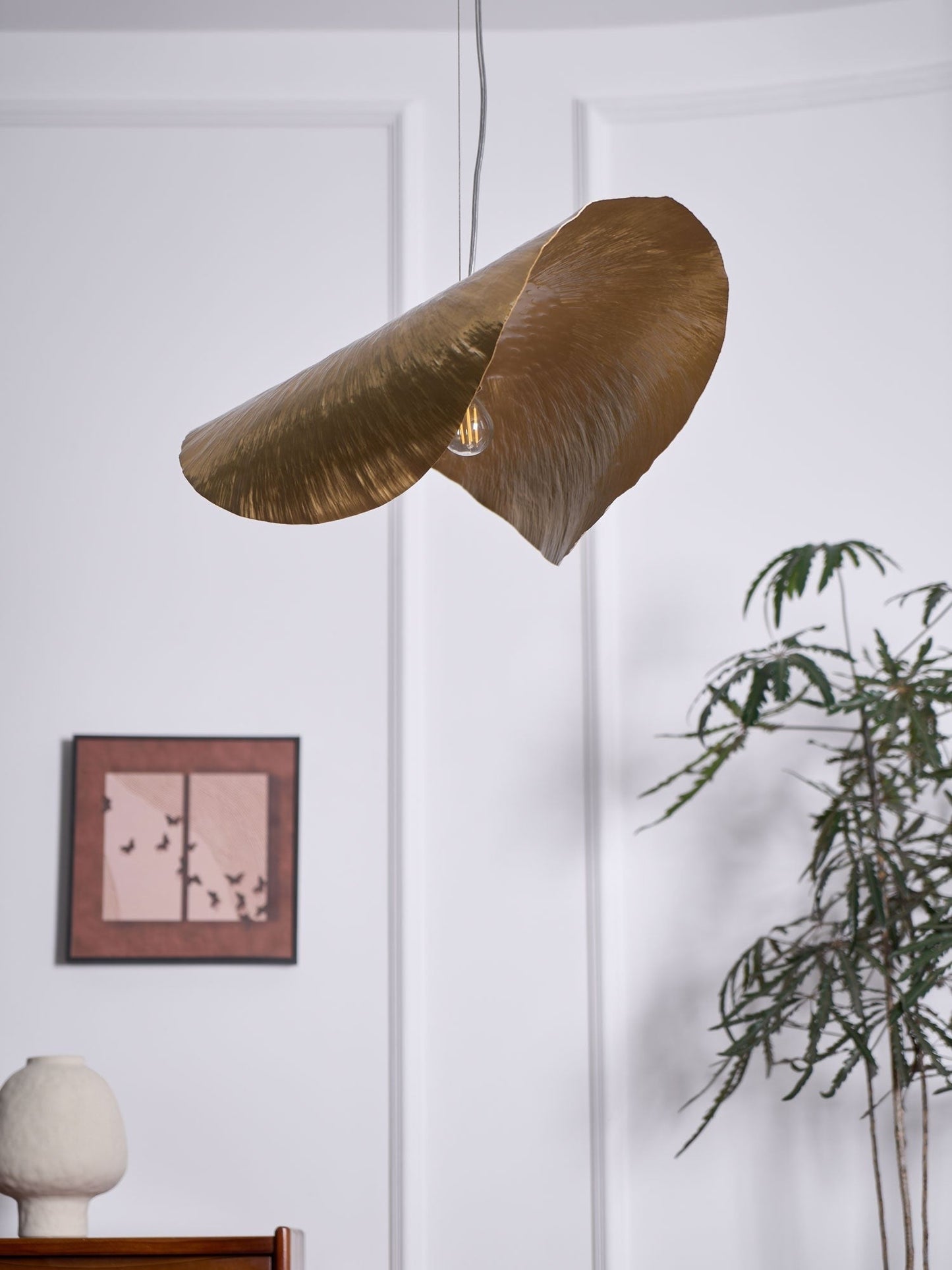 Hammered Brass Statement Pendant Light