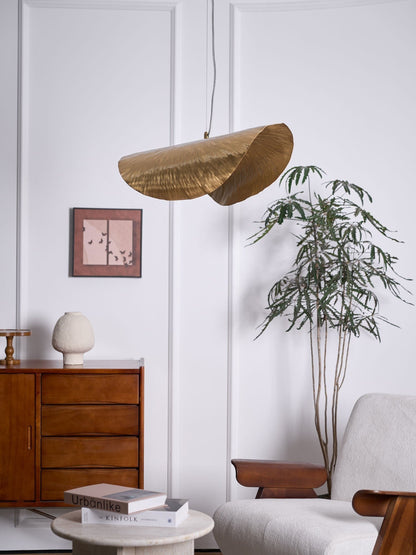 Hammered Brass Statement Pendant Light
