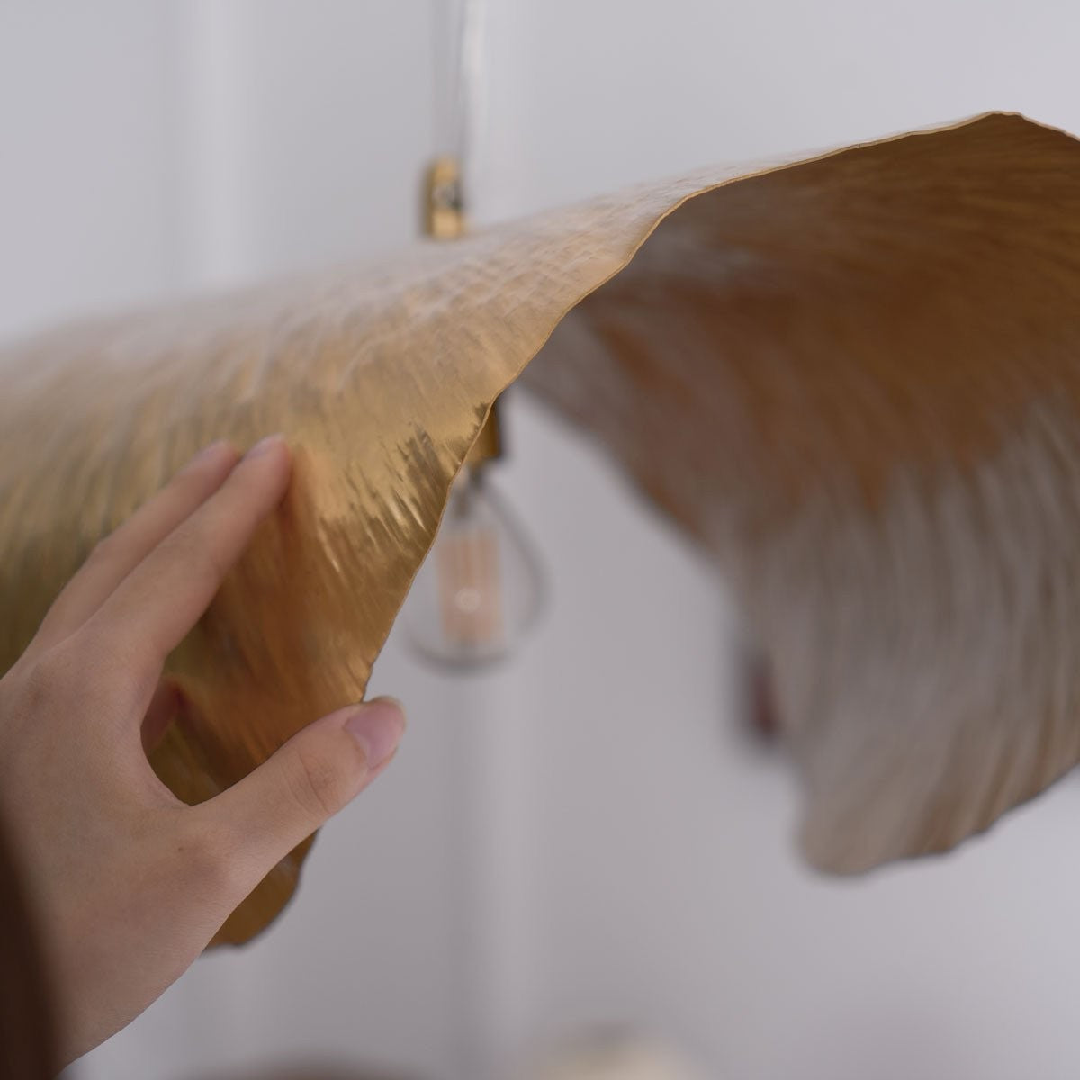 Hammered Brass Statement Pendant Light