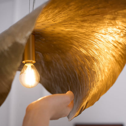 Hammered Brass Statement Pendant Light