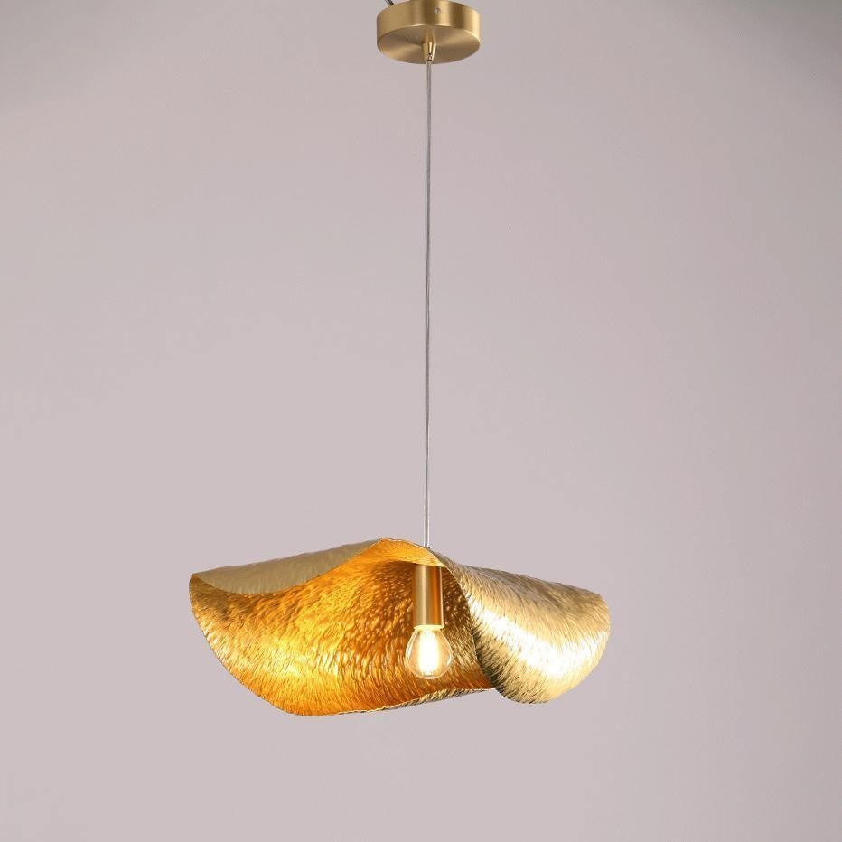 Hammered Brass Statement Pendant Light