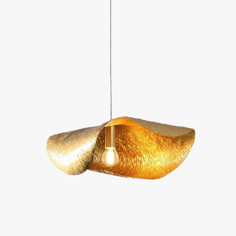 Hammered Brass Statement Pendant Light
