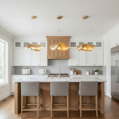 Hammered Brass Statement Pendant Light