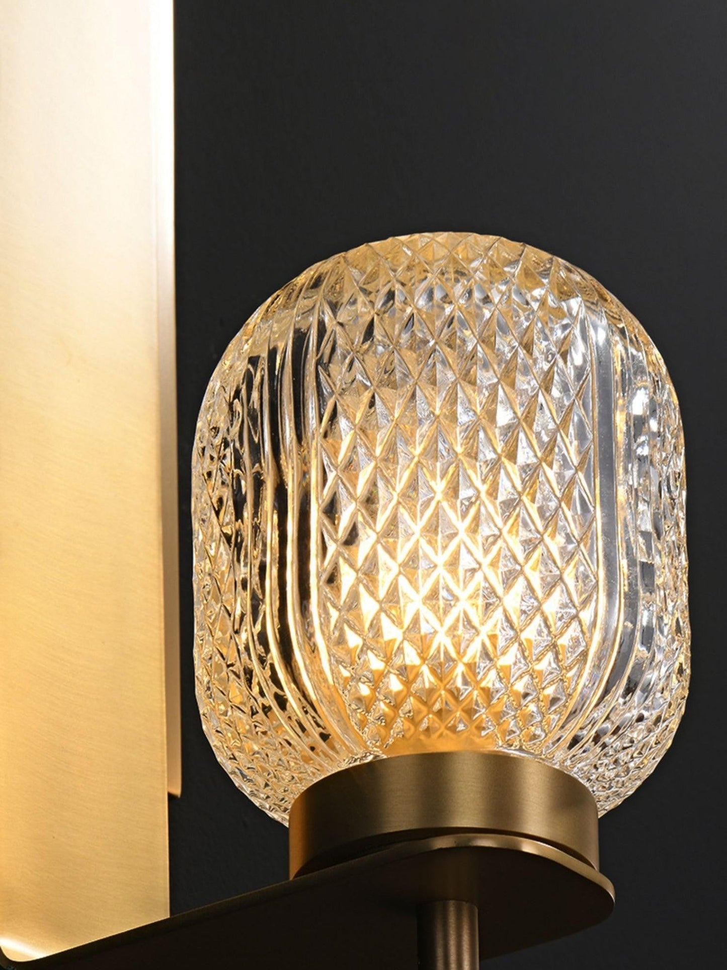 Ison Brass Textured Glass Wall Light