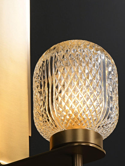 Ison Brass Textured Glass Wall Light