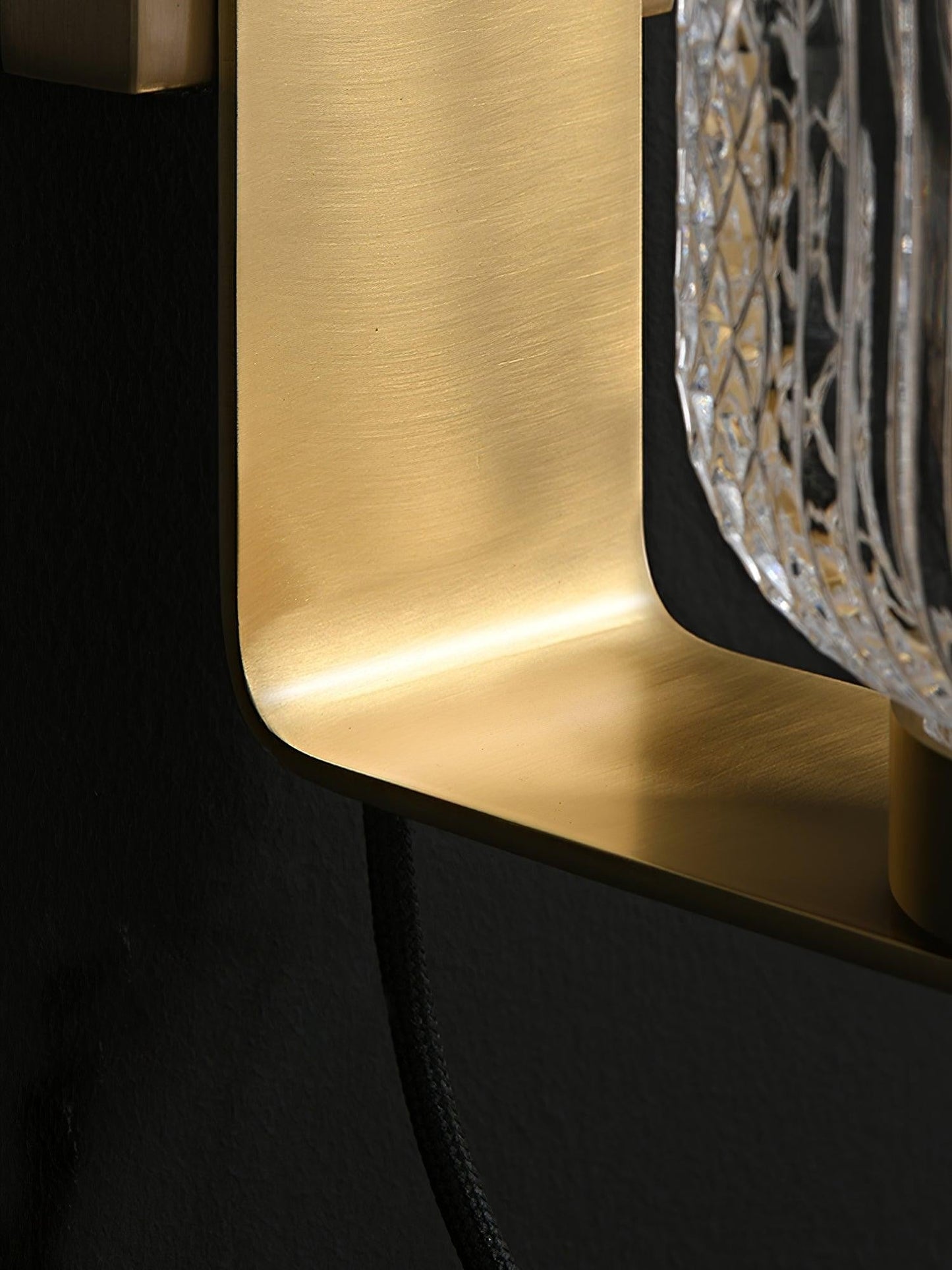 Ison Brass Textured Glass Wall Light
