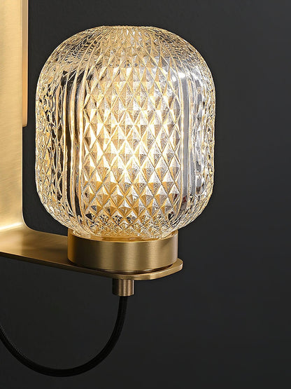 Ison Brass Textured Glass Wall Light
