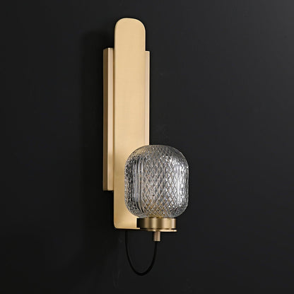 Ison Brass Textured Glass Wall Light