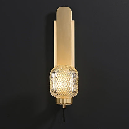 Ison Brass Textured Glass Wall Light