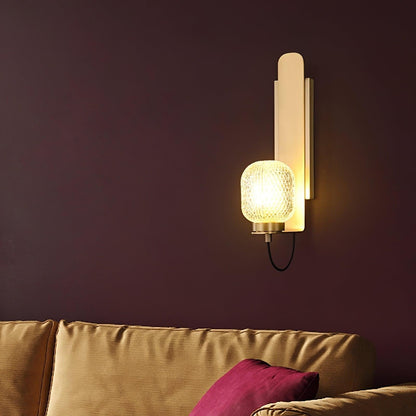 Ison Brass Textured Glass Wall Light
