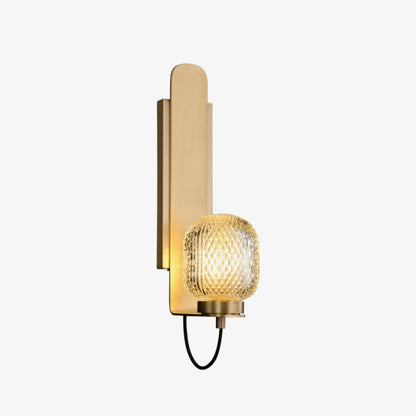 Ison Brass Textured Glass Wall Light