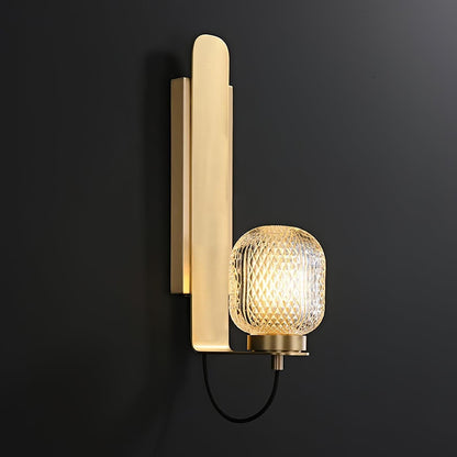Ison Brass Textured Glass Wall Light