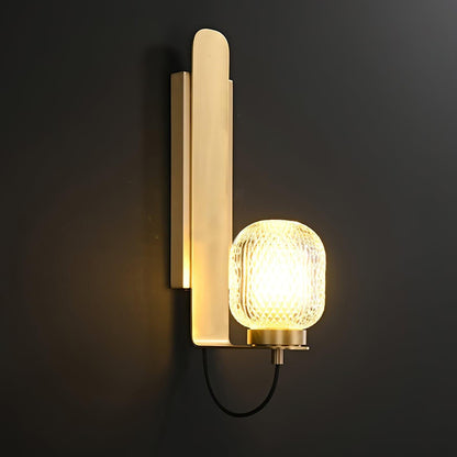 Ison Brass Textured Glass Wall Light