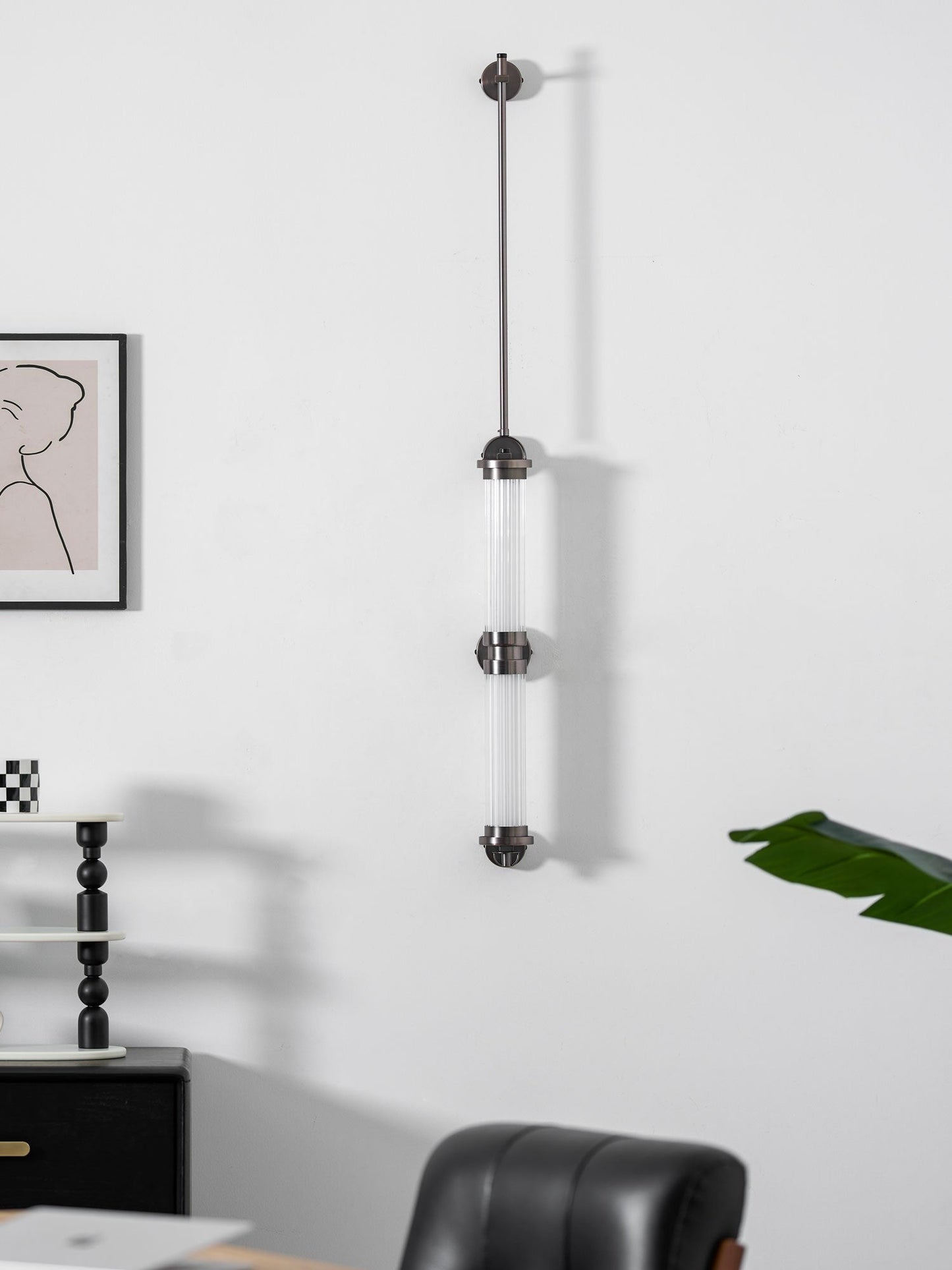 Meridian Slim Vertical Glass Wall Sconce