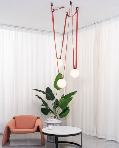 Multiple Belt Art Pendant Installation