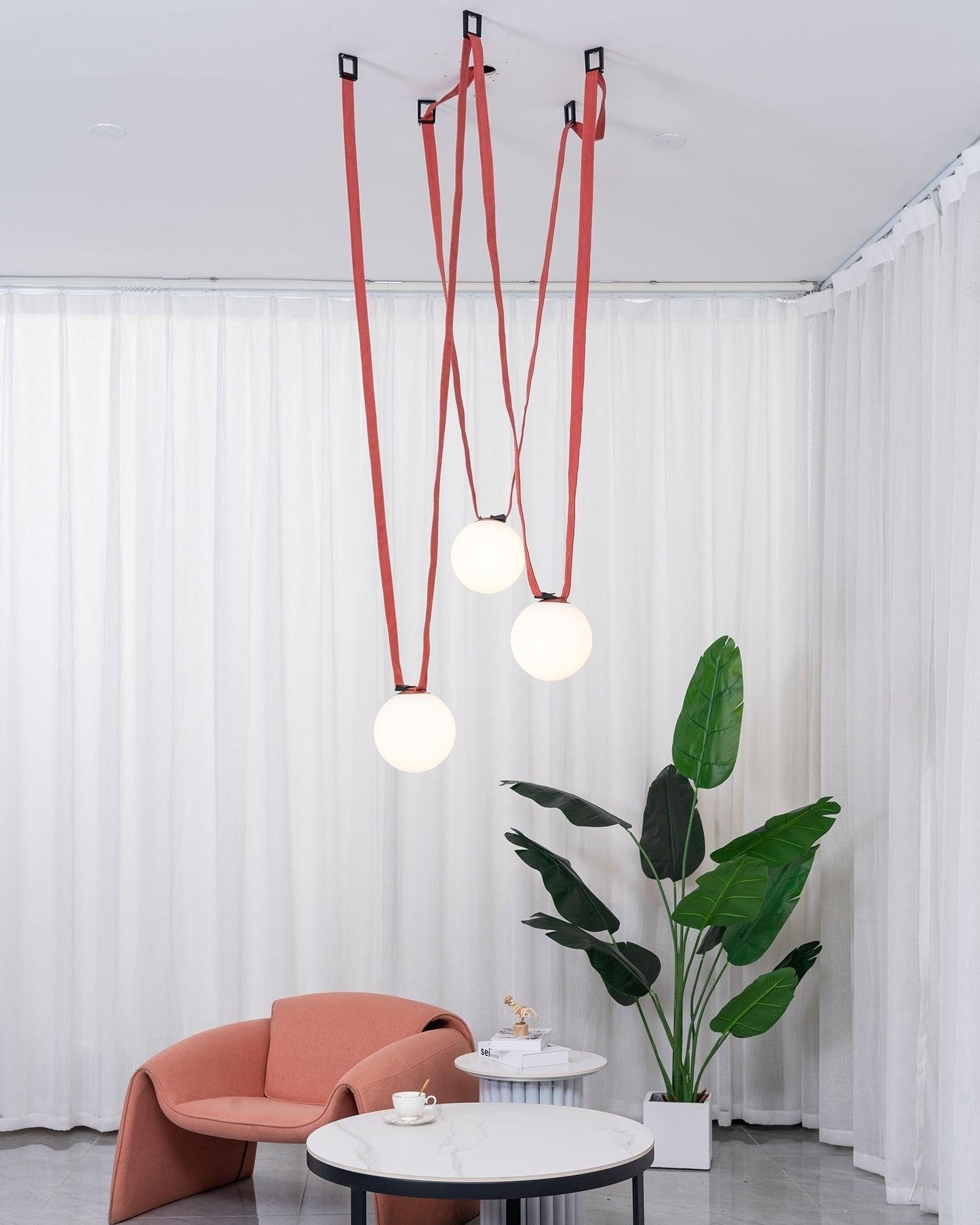 Multiple Belt Art Pendant Installation