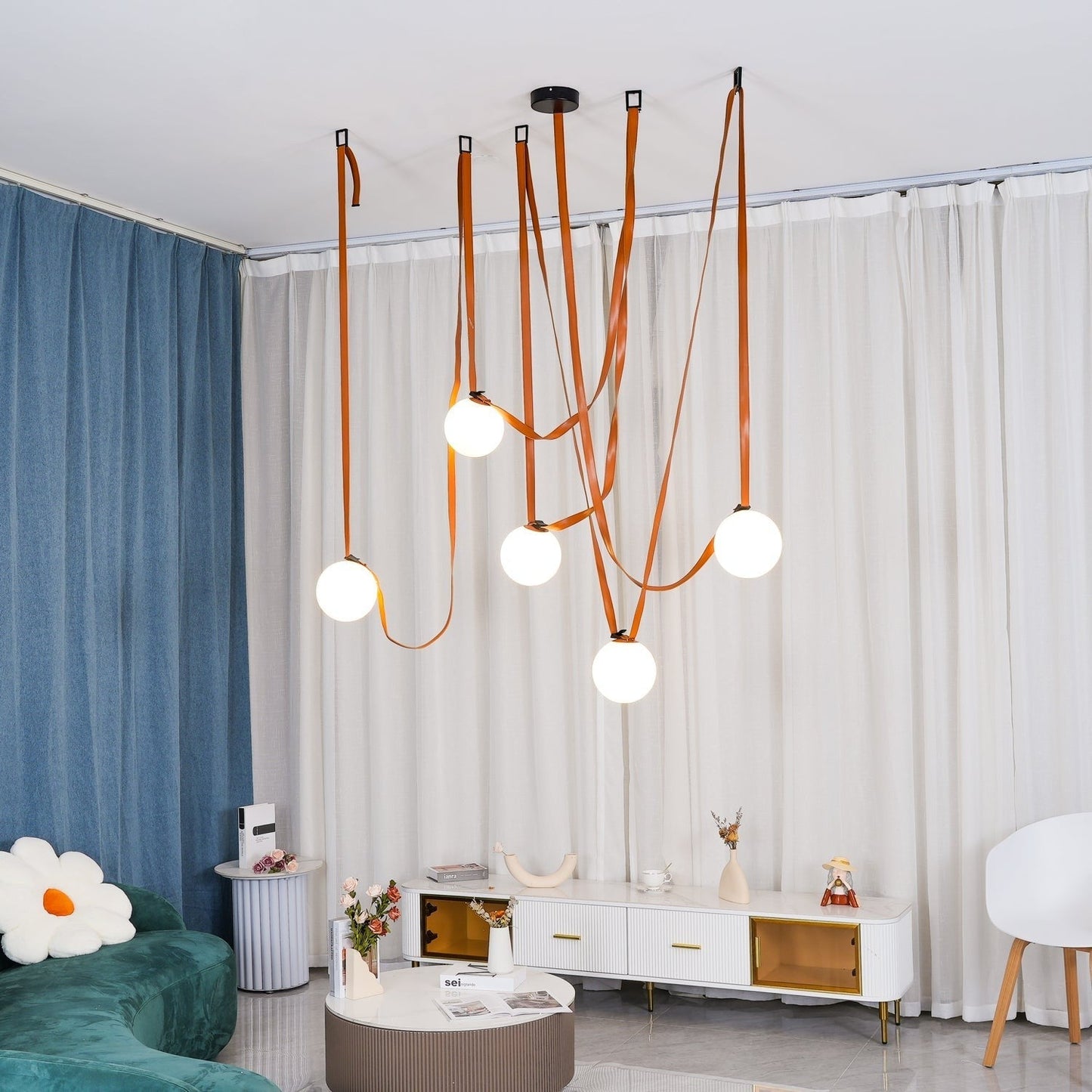 Multiple Belt Art Pendant Installation