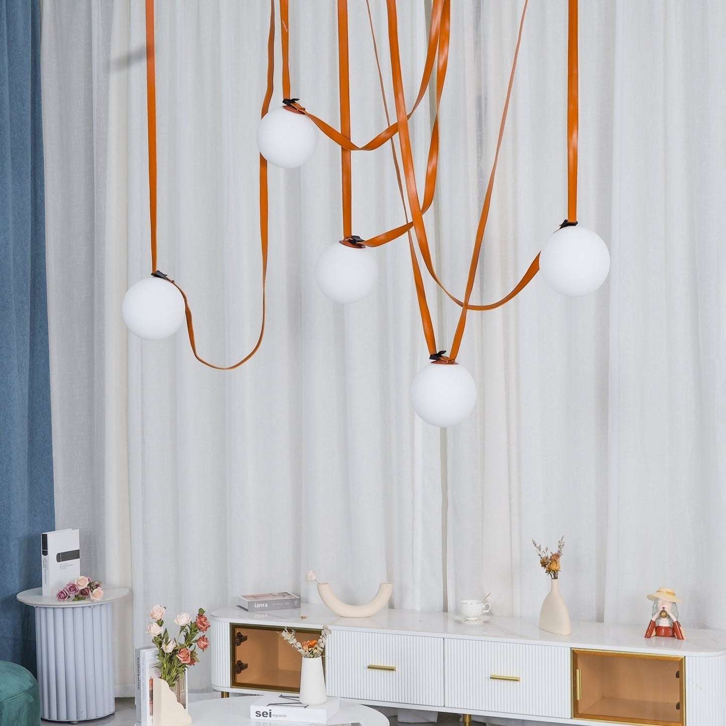 Multiple Belt Art Pendant Installation