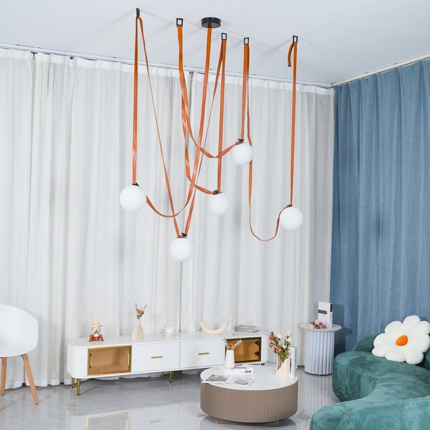 Multiple Belt Art Pendant Installation
