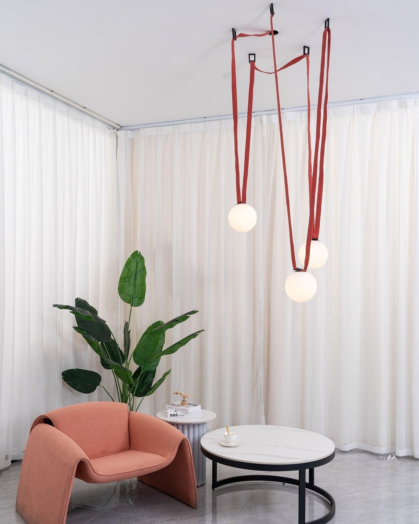 Multiple Belt Art Pendant Installation