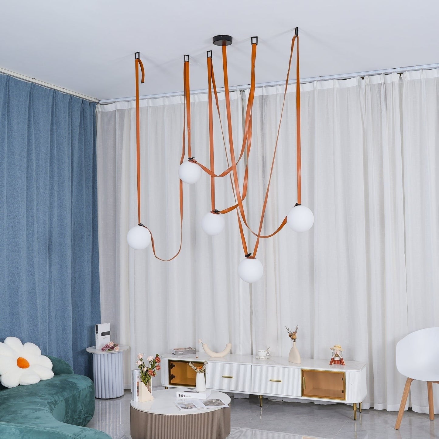 Multiple Belt Art Pendant Installation