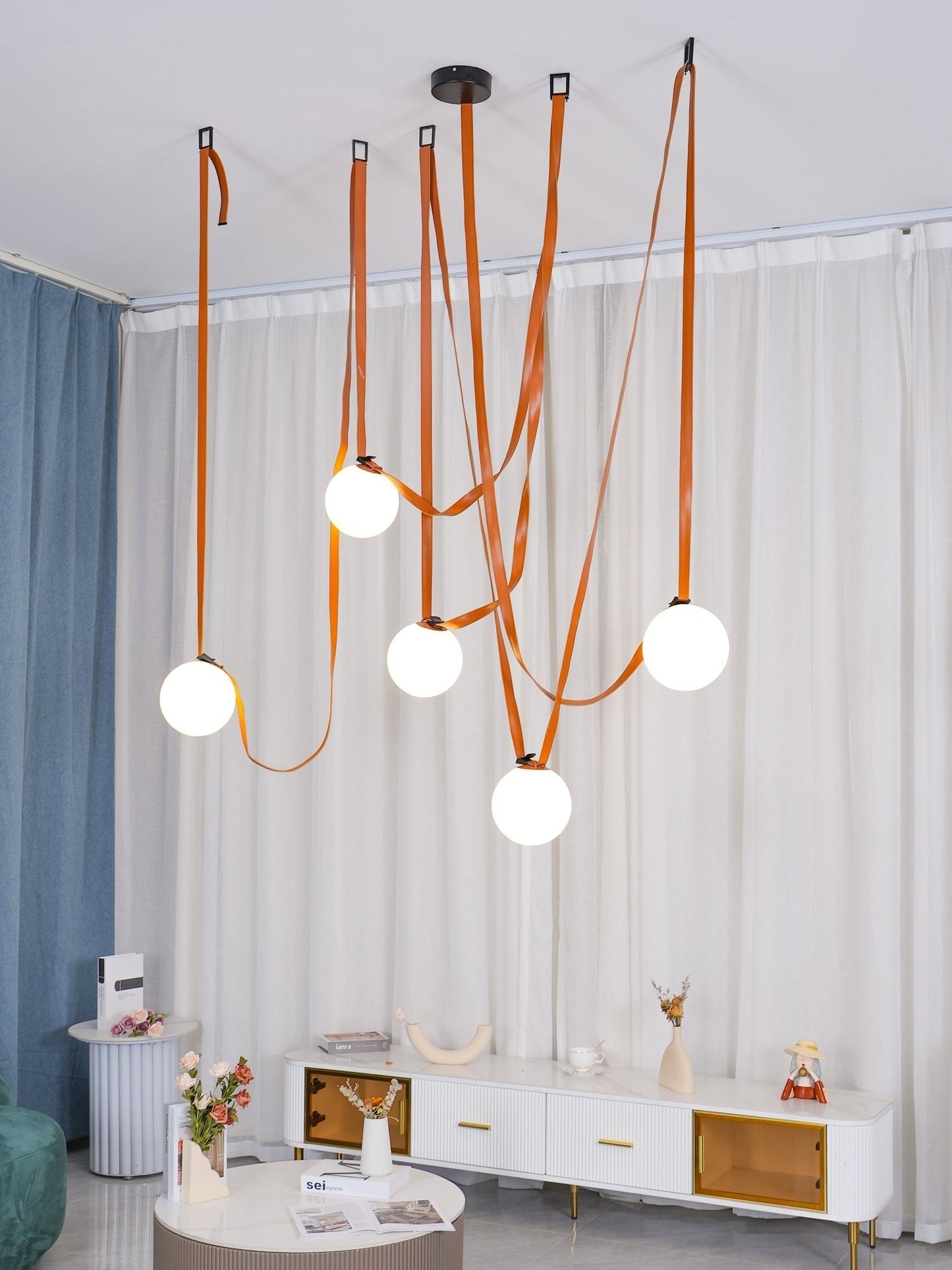 Multiple Belt Art Pendant Installation