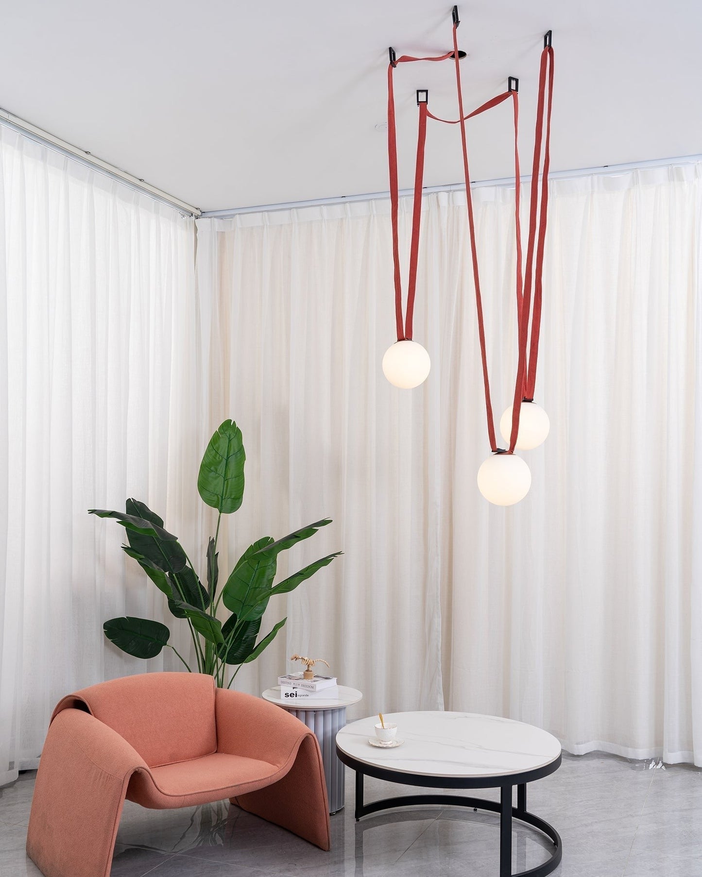 Multiple Belt Art Pendant Installation