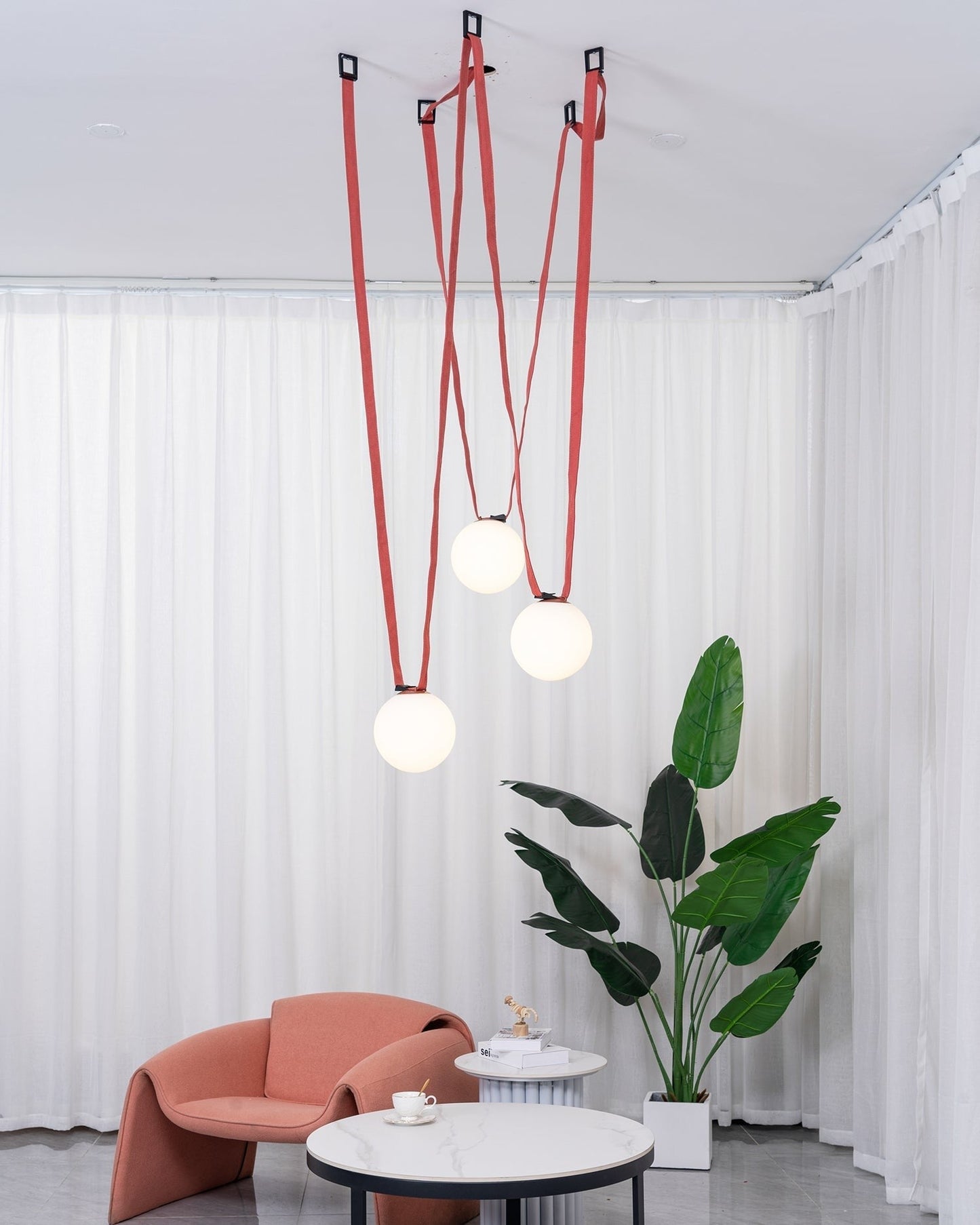 Multiple Belt Art Pendant Installation