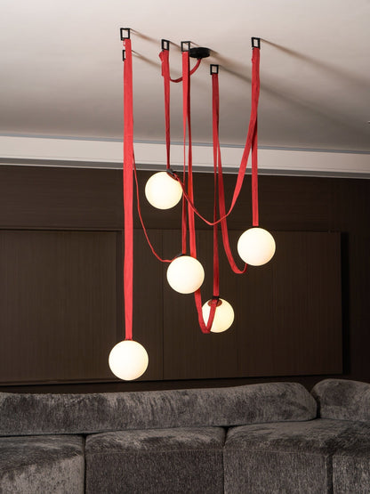 Multiple Belt Art Pendant Installation
